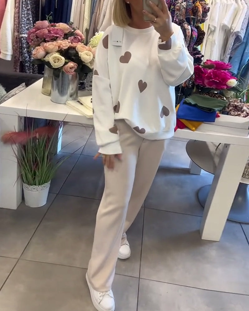 Mila – Trui in katoenmix met hartjes