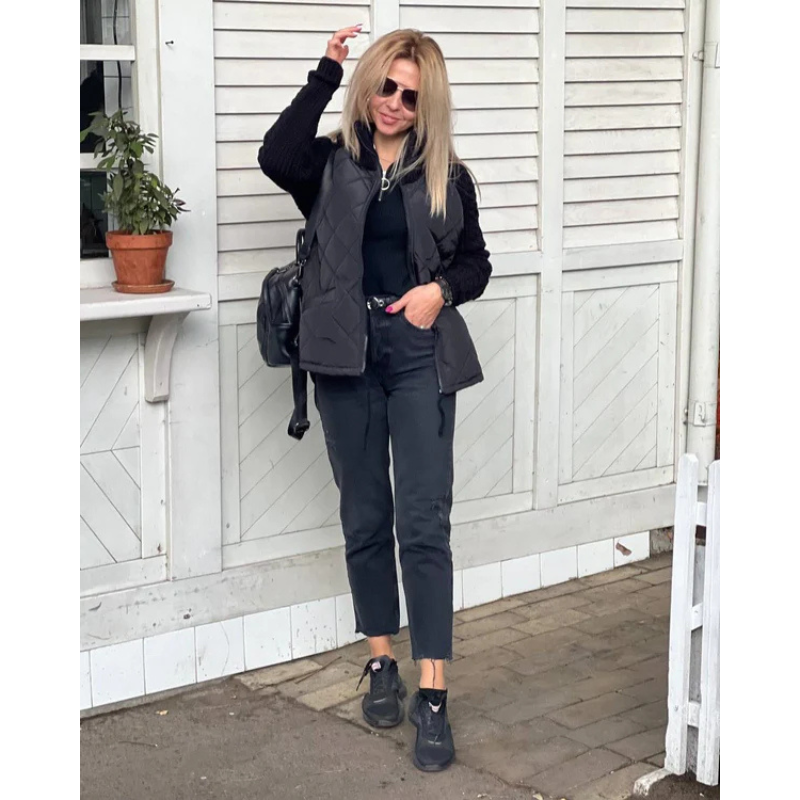 Avelin™ | Gebreid Damesjack met Rits | Gewatteerd