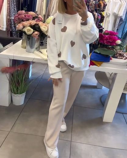 Mila – Trui in katoenmix met hartjes